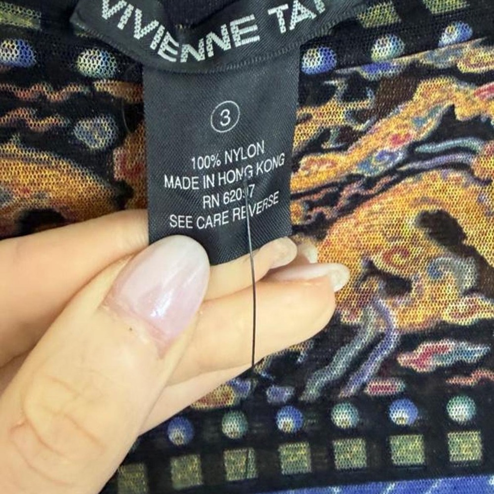 Vivienne Tam 90s Archive Dragon Print Power Mesh Skirt NWT Size 3 - Picture 7 of 11
